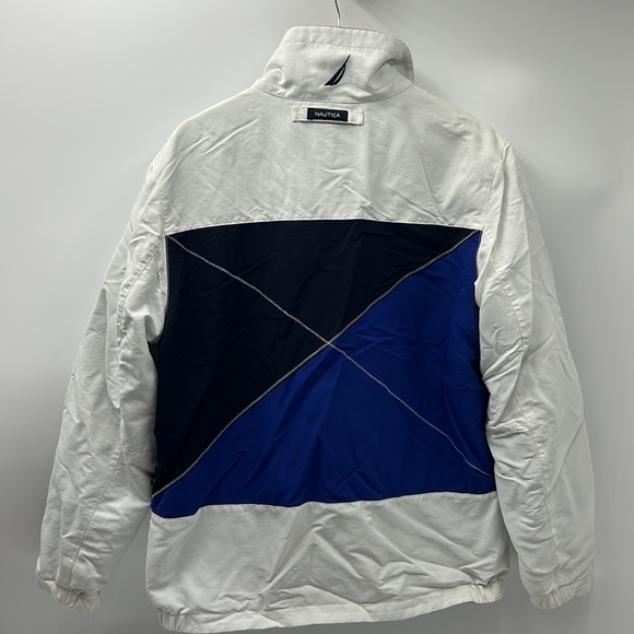 VINTAGE NAUTICA JACKET MENS SIZE LARGE REVERSIBLE BACK FLEECE FULL ZIP JACKET - Picture 6 of 11
